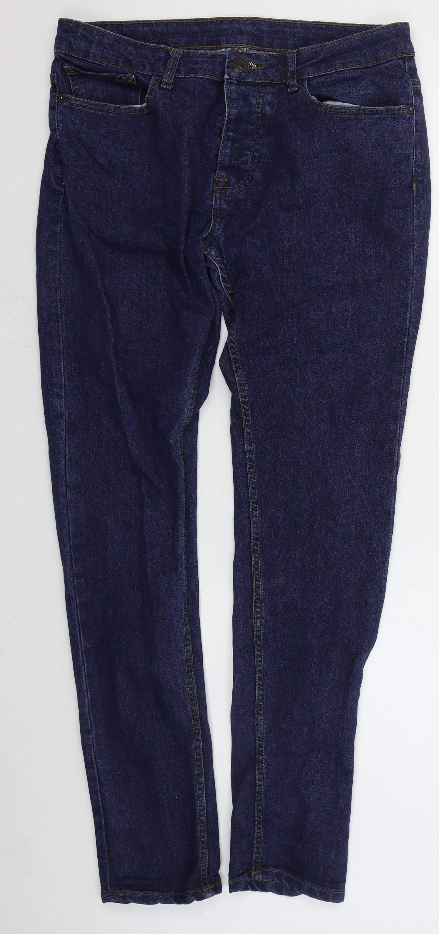 Denim Co Mens Blue  Cotton Skinny Jeans Size 32 L32 in Regular Button