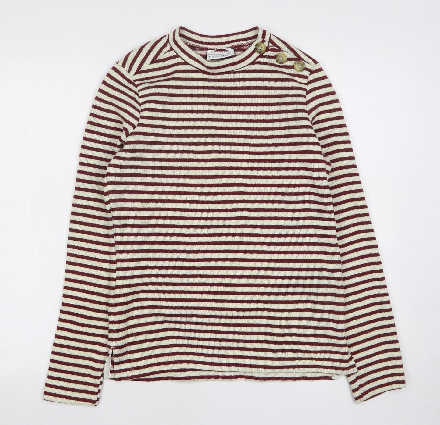 Craghoppers Womens Red Round Neck Striped Polyester Pullover Jumper Size 8