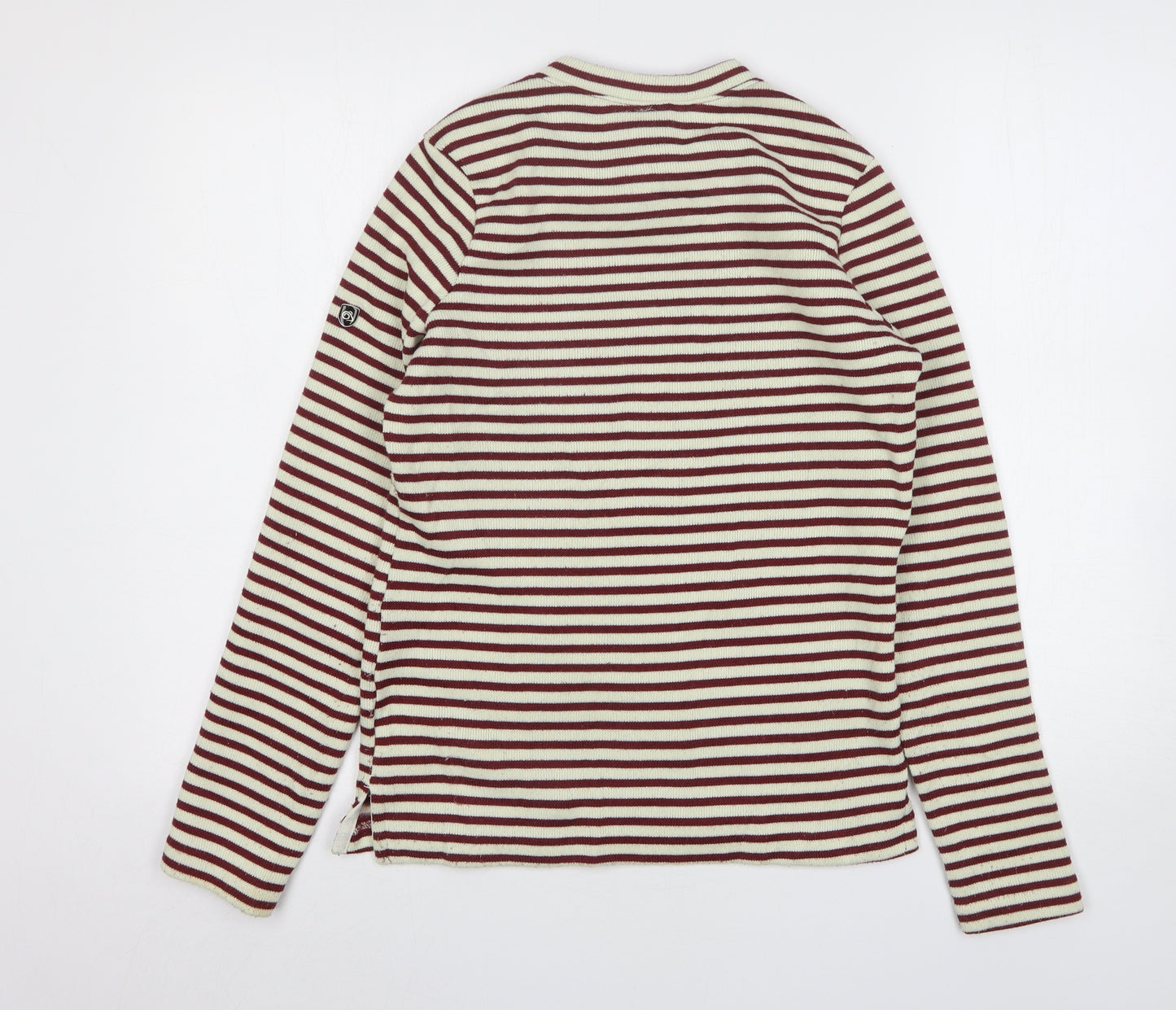 Craghoppers Womens Red Round Neck Striped Polyester Pullover Jumper Size 8