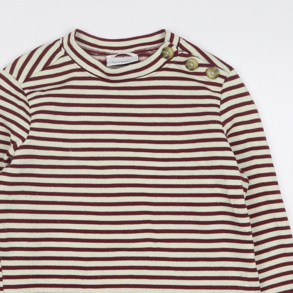 Craghoppers Womens Red Round Neck Striped Polyester Pullover Jumper Size 8