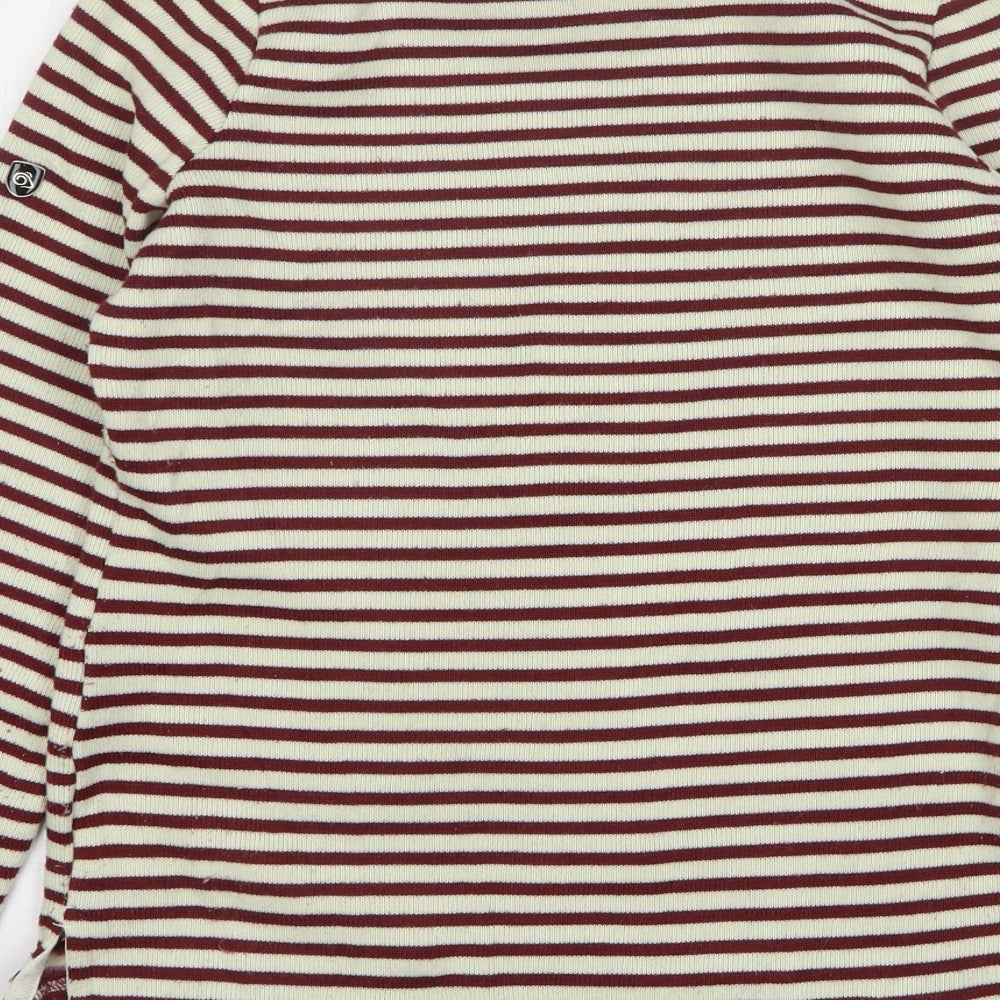 Craghoppers Womens Red Round Neck Striped Polyester Pullover Jumper Size 8