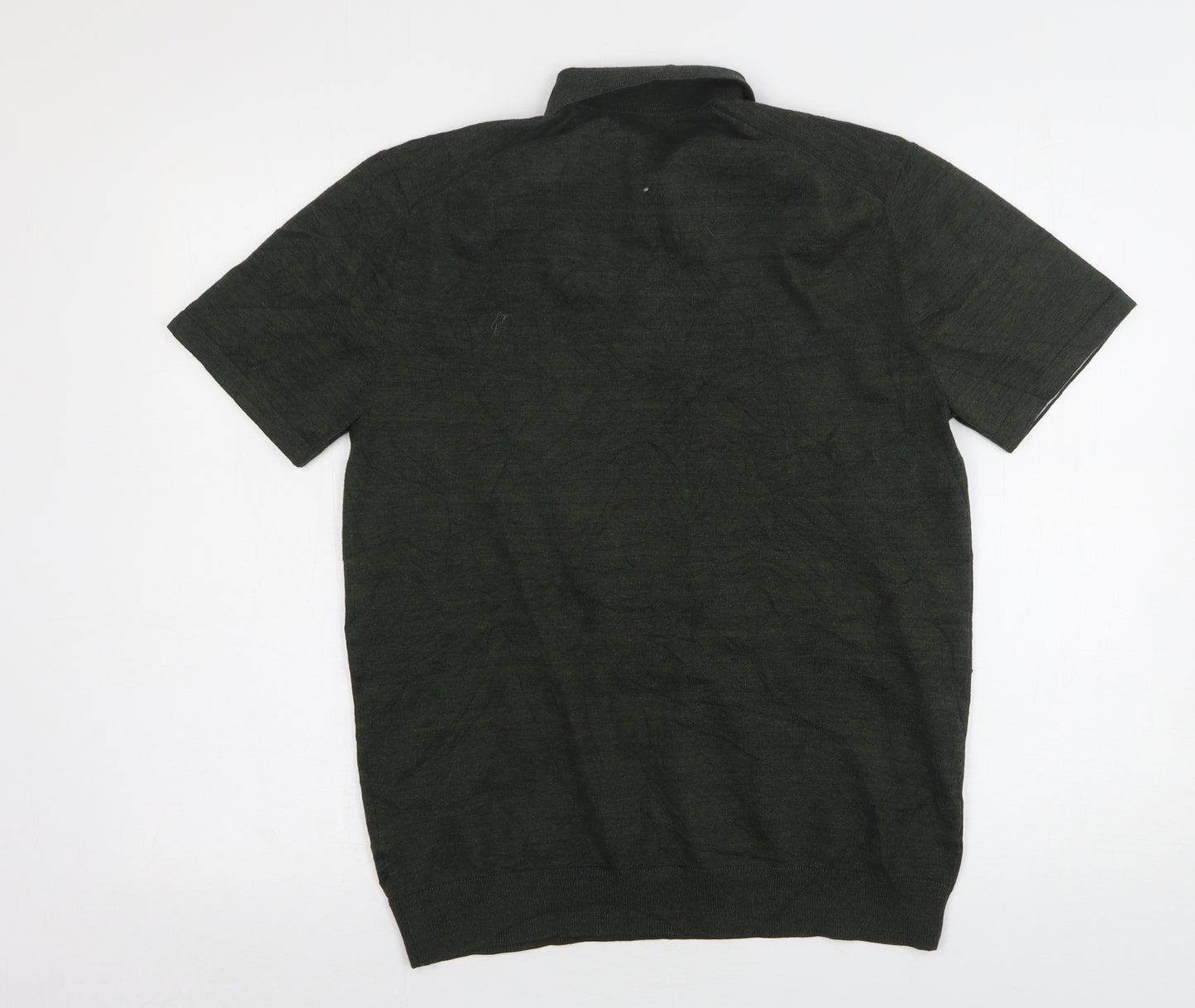 Marks and Spencer Mens Green  Cotton  Polo Size M Collared