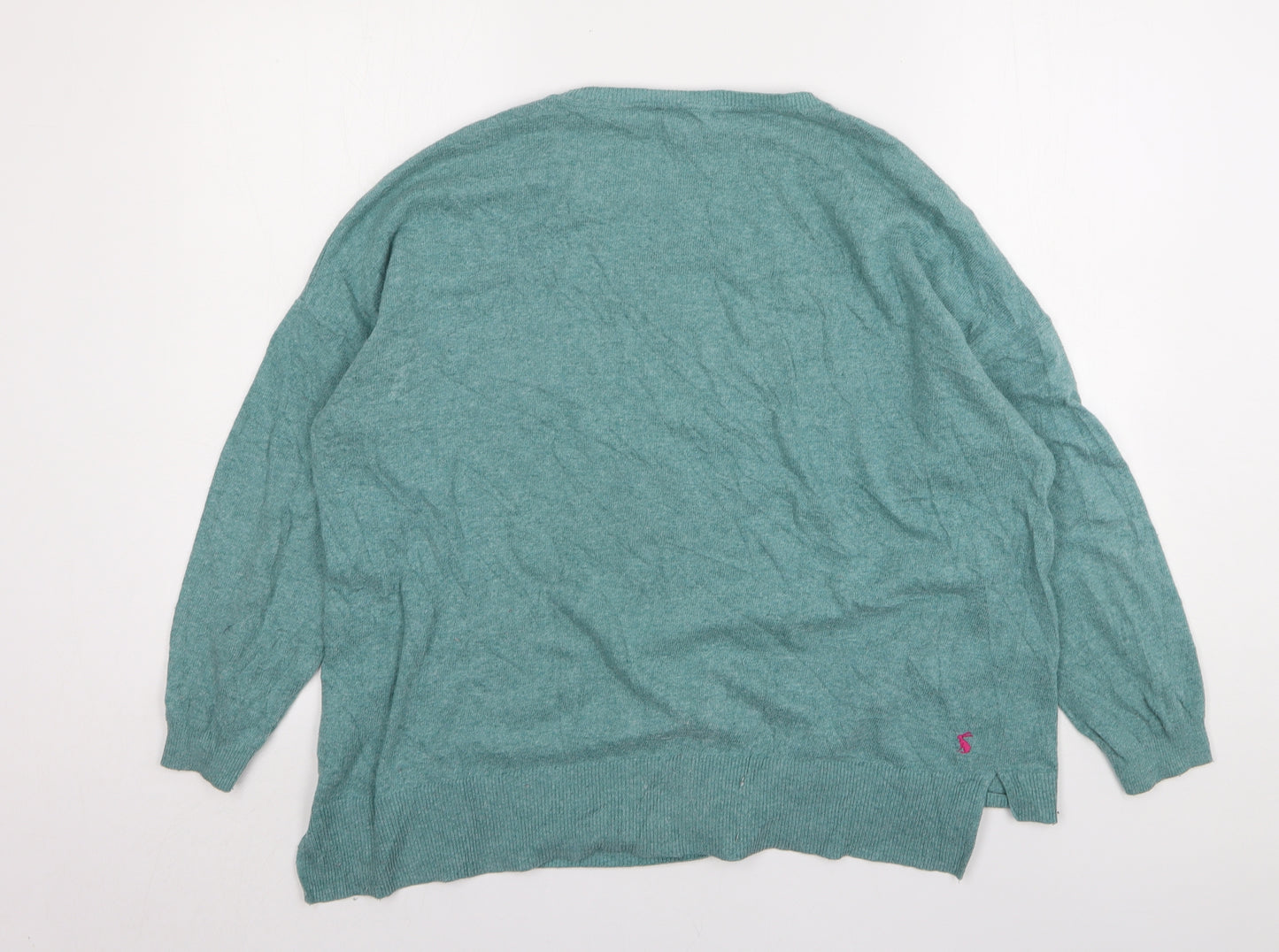 Joules Womens Green Round Neck  Cotton Pullover Jumper Size 14