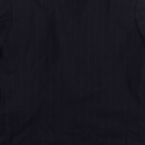 George Mens Blue Striped Polyester Jacket Suit Jacket Size 42