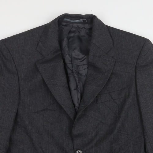 Mr Harry Mens Grey  Polyester Jacket Suit Jacket Size 38