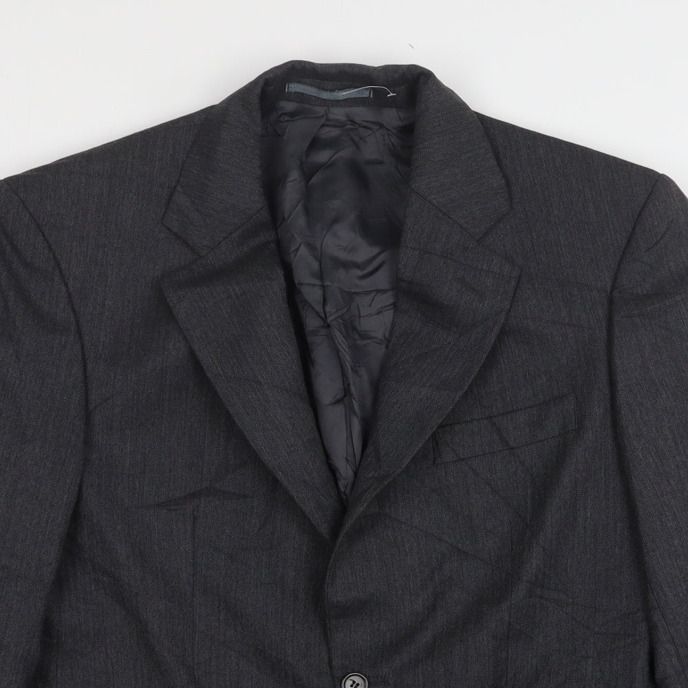 Mr Harry Mens Grey  Polyester Jacket Suit Jacket Size 38