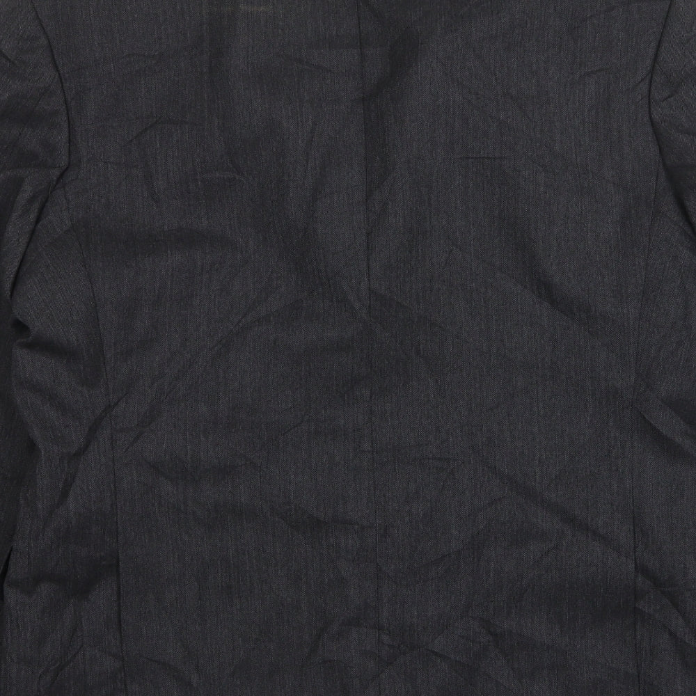 Mr Harry Mens Grey  Polyester Jacket Suit Jacket Size 38