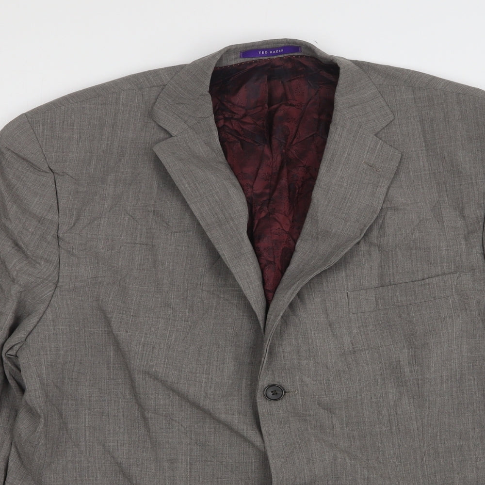 Ted Baker Mens Brown  Polyester Jacket Suit Jacket Size 46
