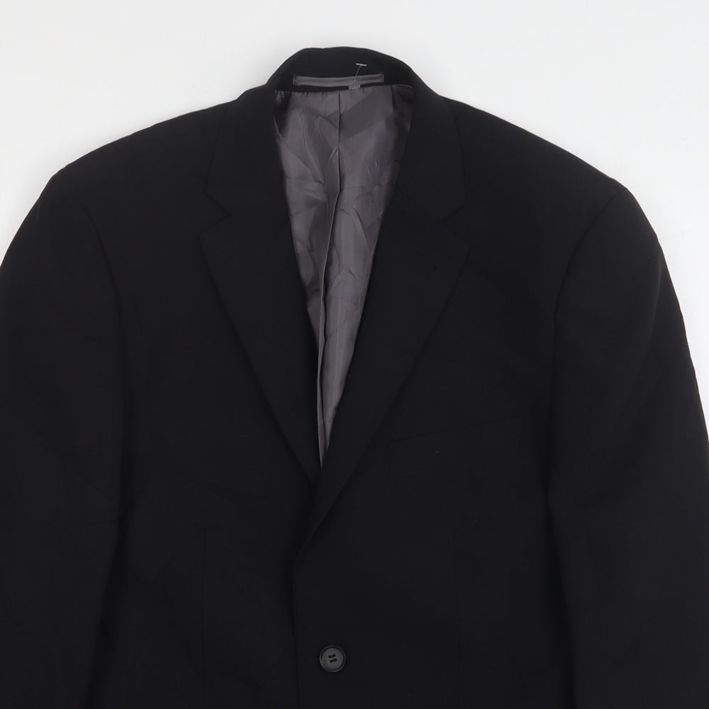 George Mens Black  Polyester Jacket Suit Jacket Size 38
