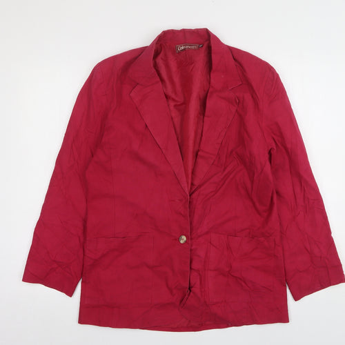 Colourways Womens Pink  Linen Jacket Suit Jacket Size 14