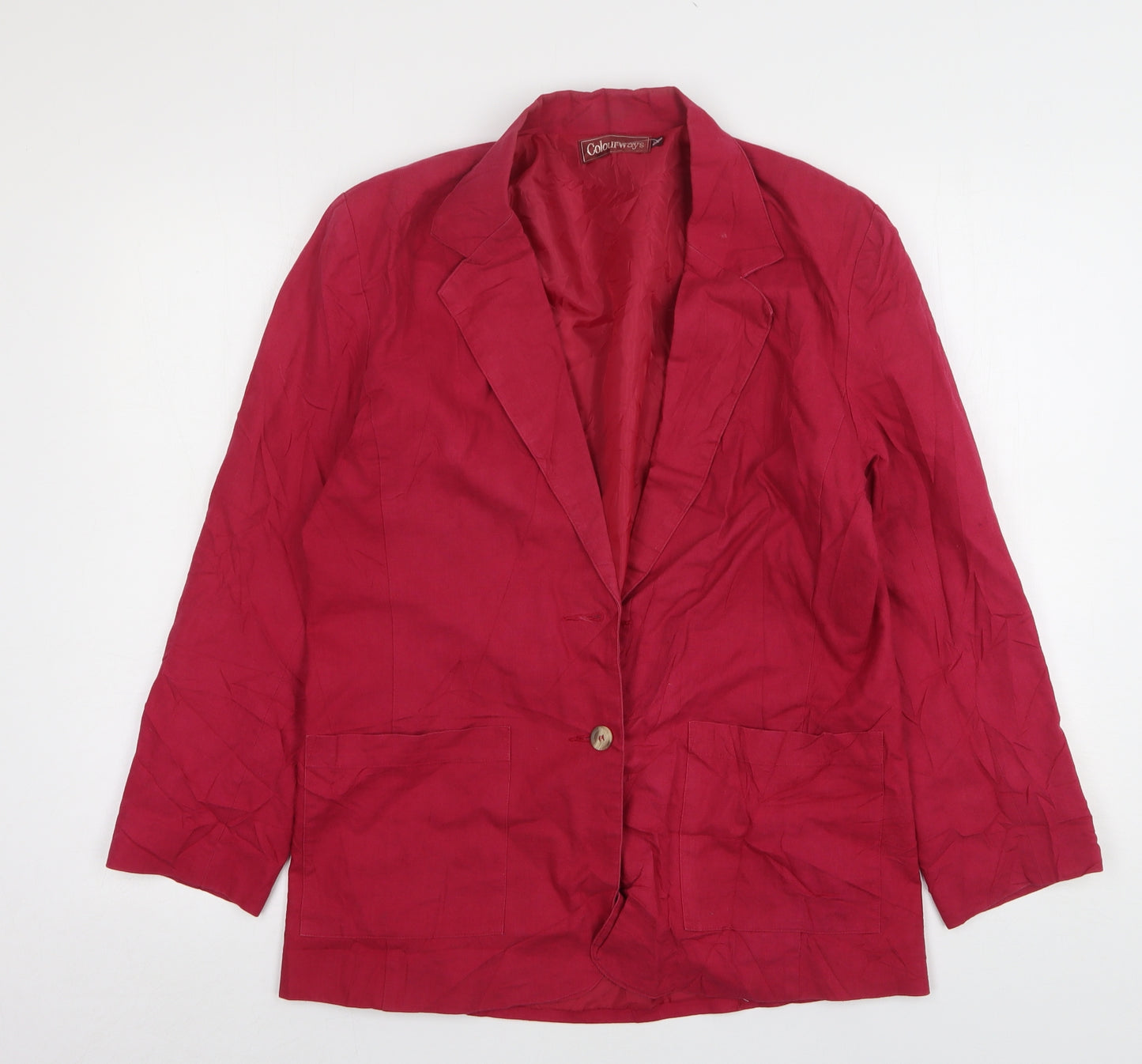 Colourways Womens Pink  Linen Jacket Suit Jacket Size 14