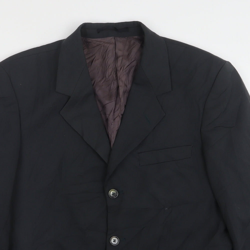 A.W. Trench Mens Black  Wool Jacket Suit Jacket Size 36