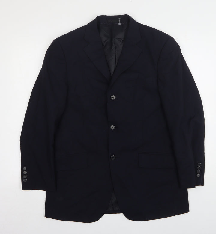 Charlton Grey Mens Blue Wool Jacket Suit Jacket Size 38