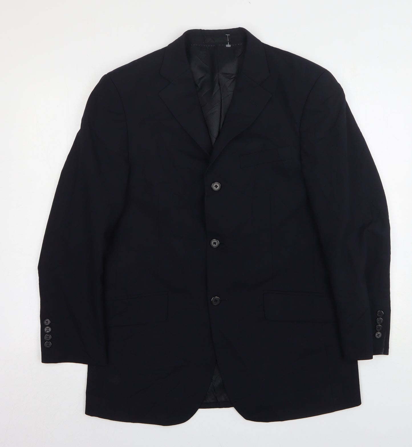 Charlton Grey Mens Blue  Wool Jacket Suit Jacket Size 38