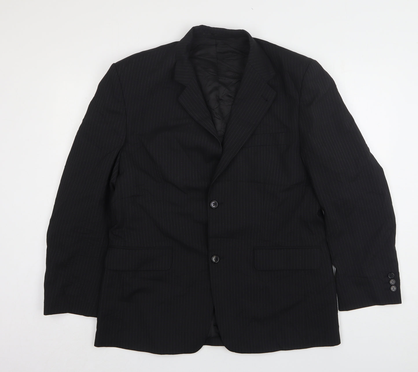 Skopes Mens Black Striped Wool Jacket Suit Jacket Size 40