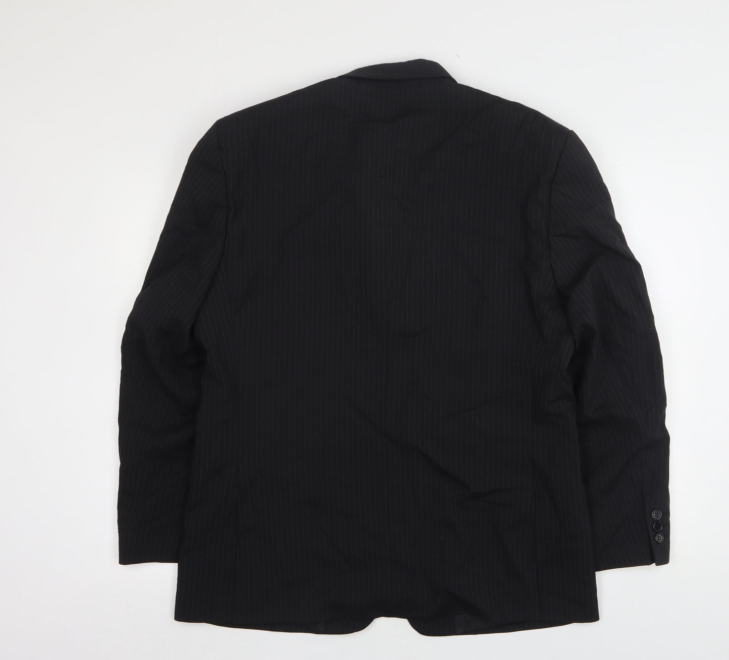 Skopes Mens Black Striped Wool Jacket Suit Jacket Size 40