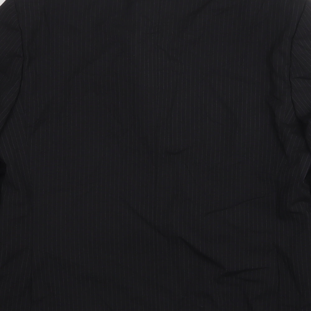 Skopes Mens Black Striped Wool Jacket Suit Jacket Size 40