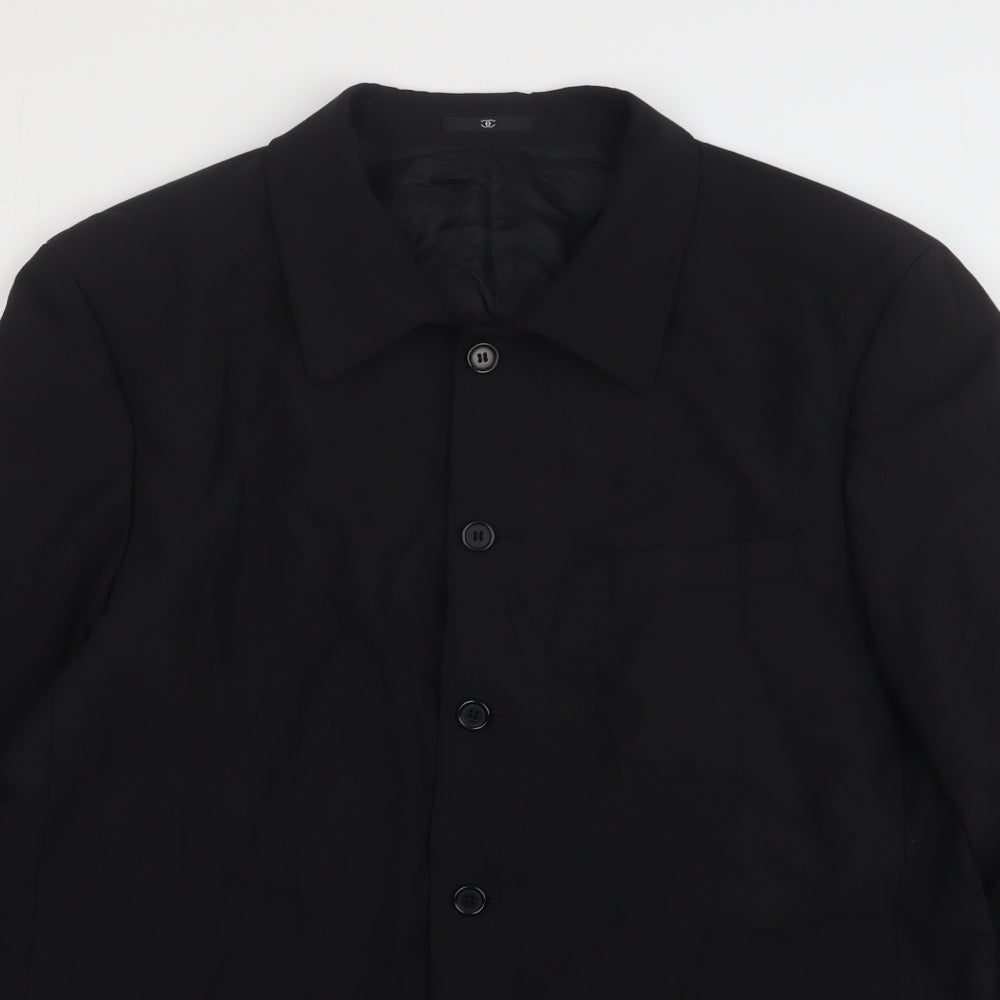 Ciro Citterio Mens Black  Wool Jacket Suit Jacket Size 46