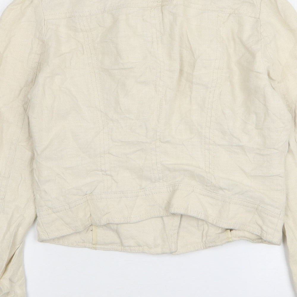 H&M Womens Beige   Biker Jacket Size 8