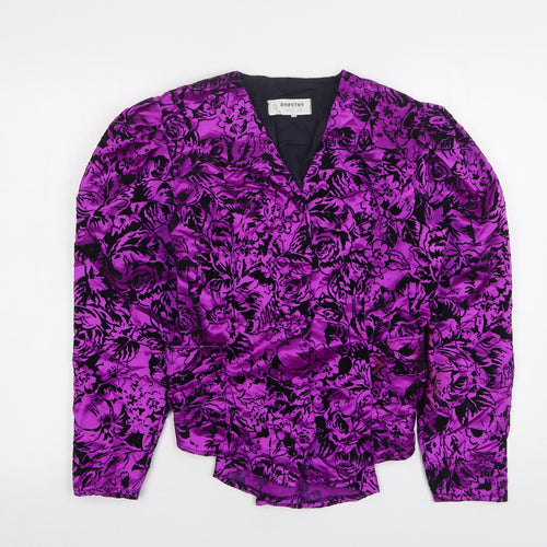 Dorothy Perkins Womens Purple Floral Polyester Jacket Blazer Size 10