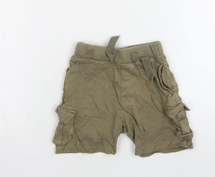 Urban Rascals Boys Green Cotton Sweat Shorts Size 2 Years Regular