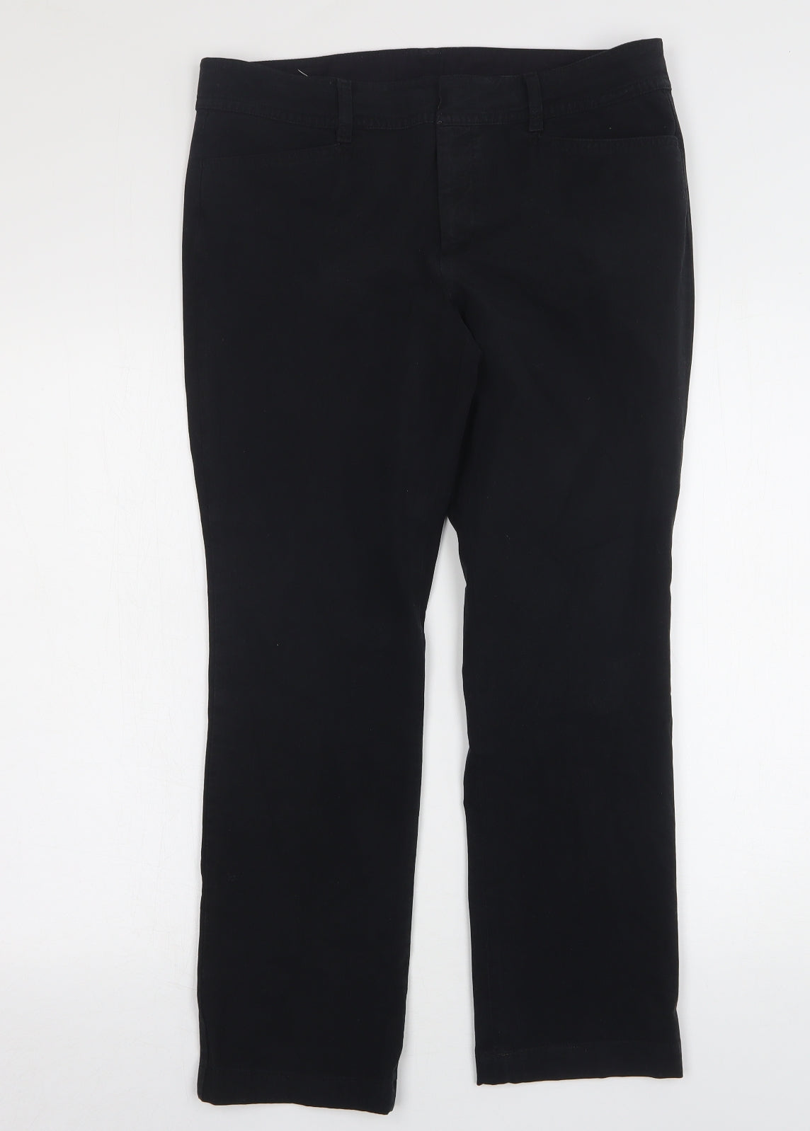 Uniqlo Womens Black  Cotton Straight Jeans Size 14 L27 in Regular