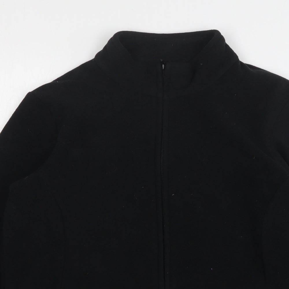 Marks and Spencer Womens Black  Polyester Full Zip Sweatshirt Size 14