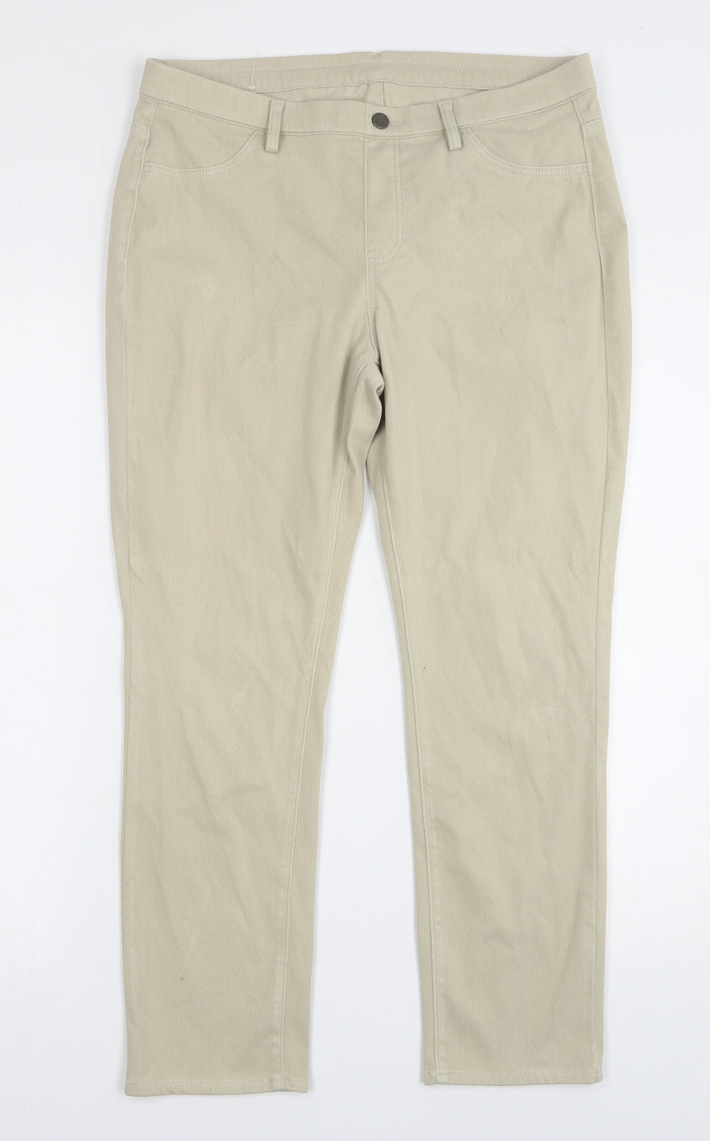 Uniqlo Womens Beige  Cotton Jegging Jeans Size L L25 in Regular