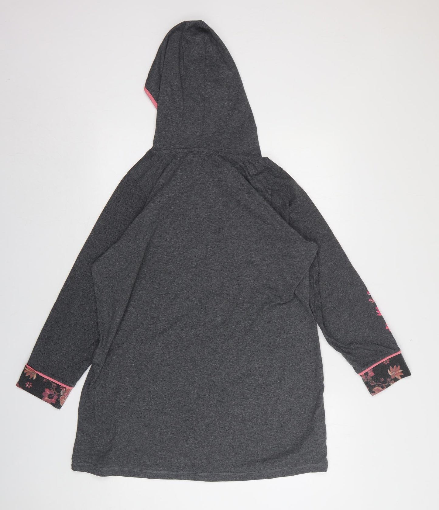 Joe Browns  Womens Grey Floral Polyester Pullover Hoodie Size 12