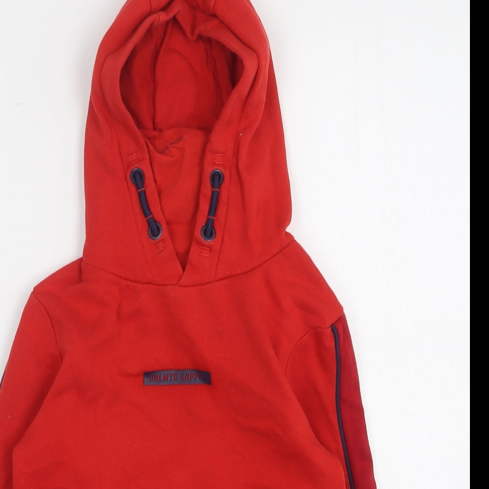 George Boys Red  Cotton Pullover Hoodie Size 6-7 Years