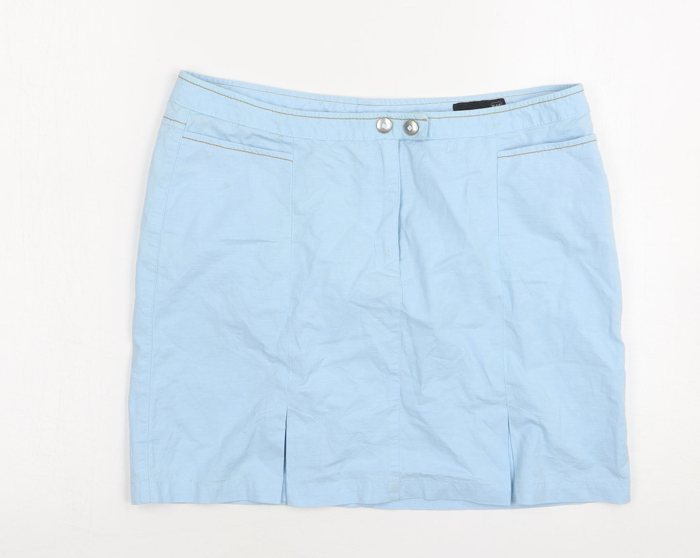 GAS Womens Blue  Linen Mini Skirt Size L