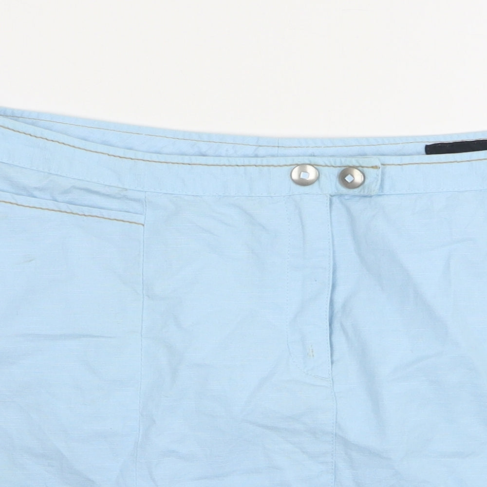 GAS Womens Blue  Linen Mini Skirt Size L
