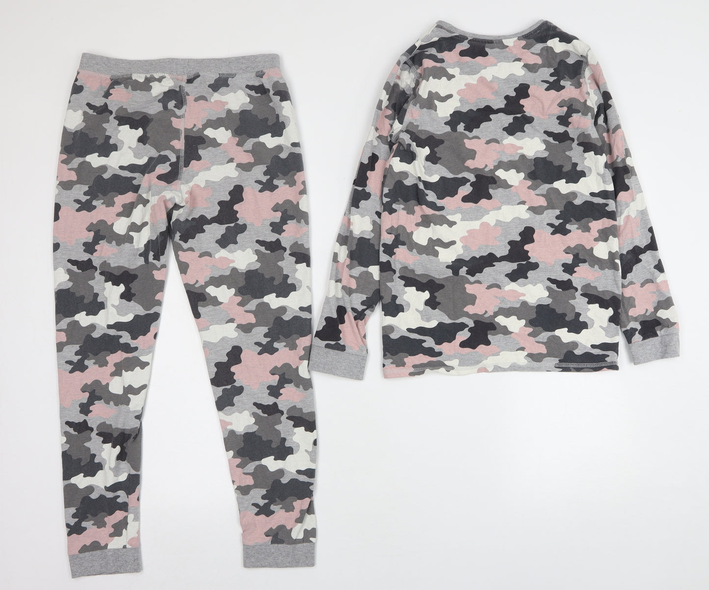 Marks and Spencer Girls Multicoloured Camouflage Cotton Top Pyjama Set Size 12-13 Years
