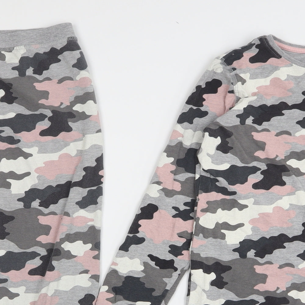 Marks and Spencer Girls Multicoloured Camouflage Cotton Top Pyjama Set Size 12-13 Years