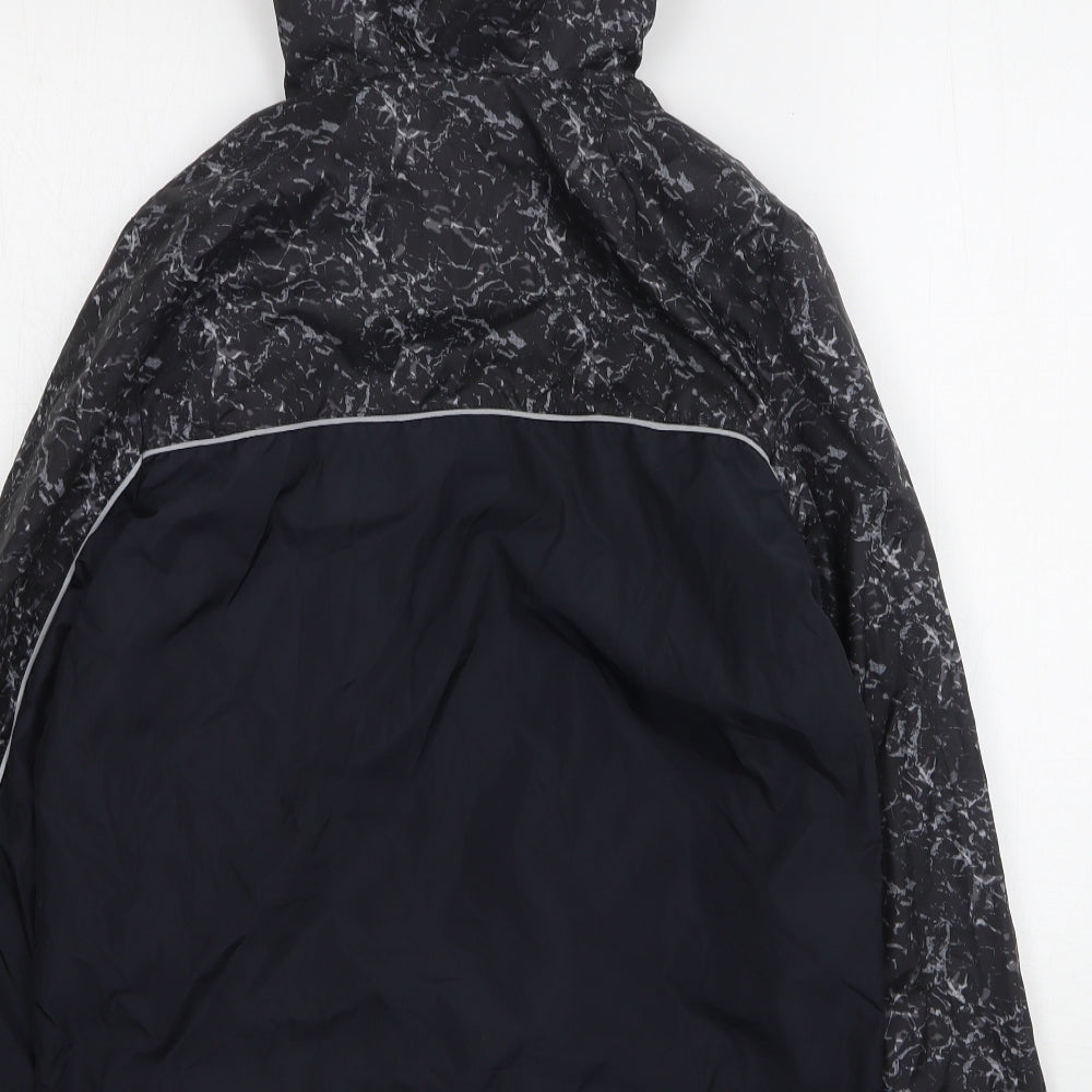 Marks and Spencer Boys Black Geometric  Windbreaker Jacket Size 12-13 Years