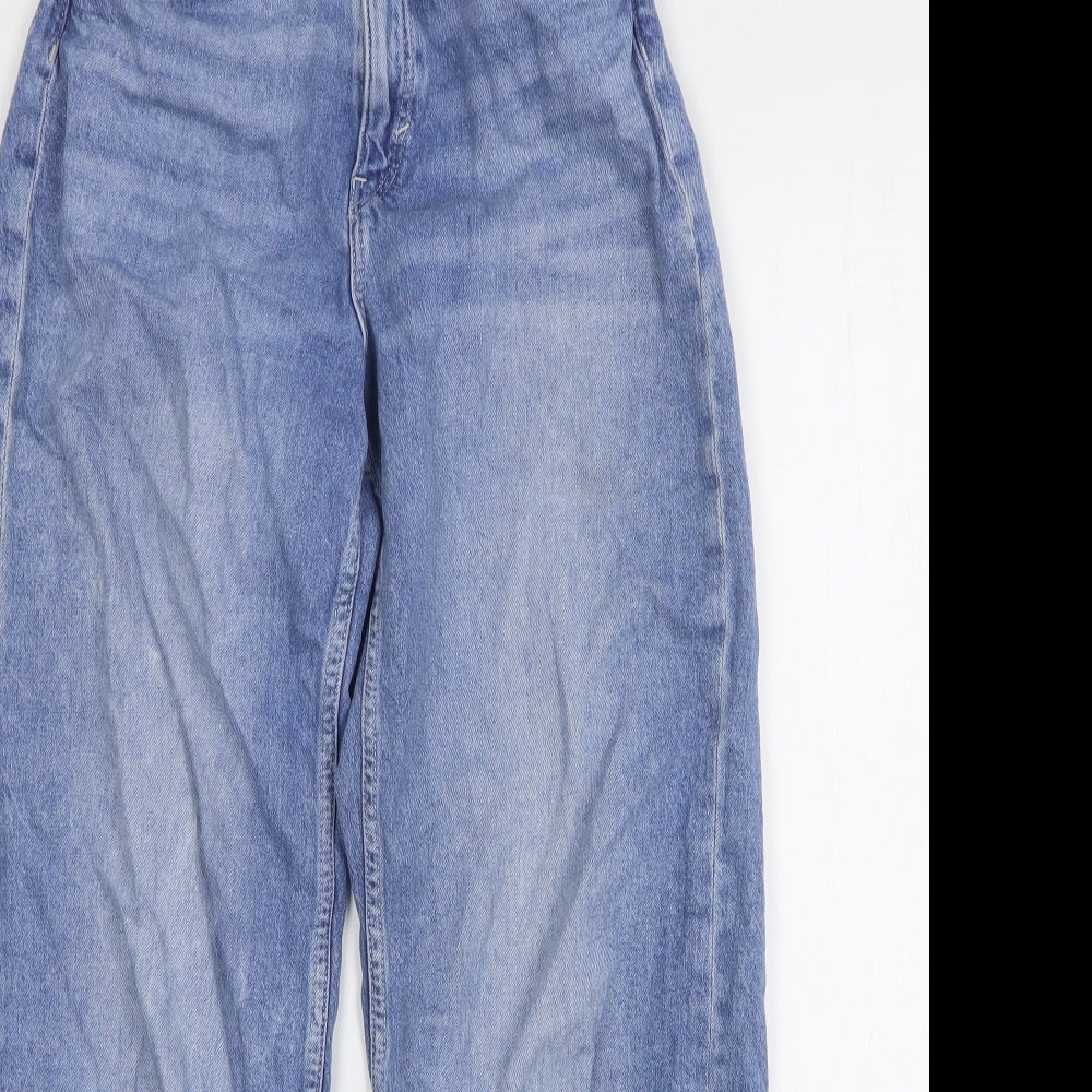 H&M Girls Blue  Cotton Wide-Leg Jeans Size 12 Years  Regular