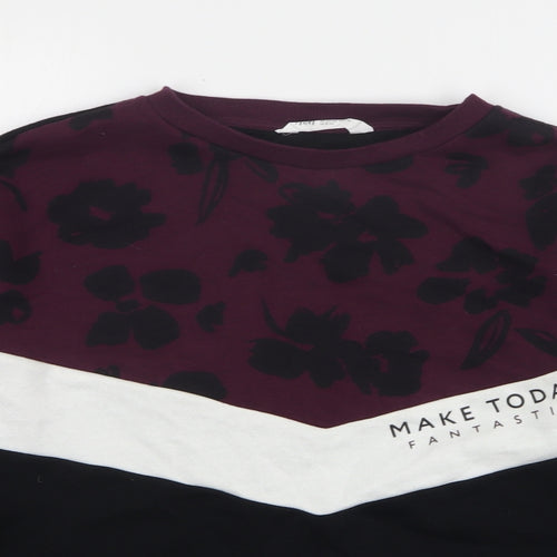 H&M Girls Multicoloured Colourblock Cotton Pullover Sweatshirt Size 12-13 Years