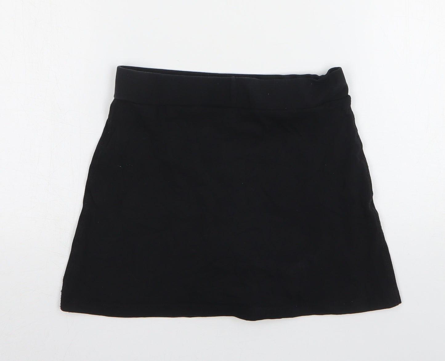 Marks and Spencer Girls Black  Cotton Mini Skort Size 10-11 Years  Regular