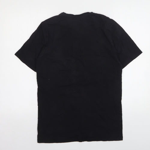 River Island  Mens Black  Cotton  T-Shirt Size M Round Neck