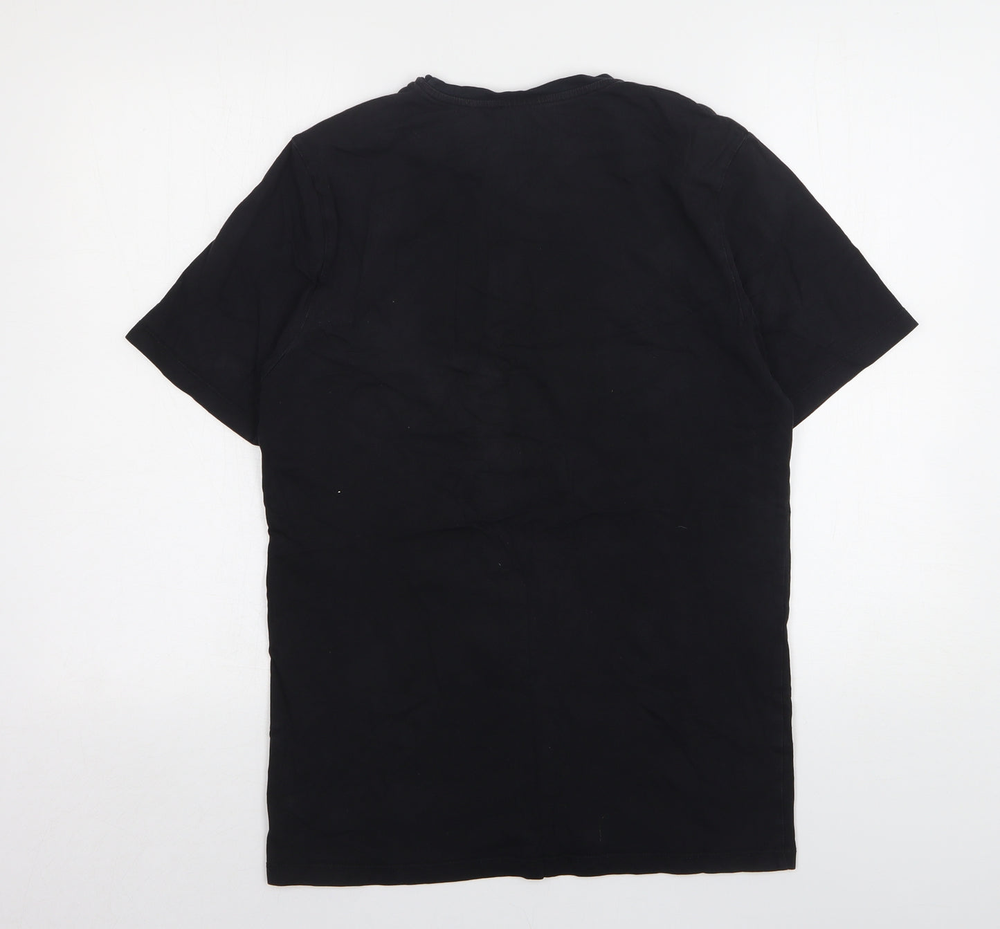 River Island  Mens Black  Cotton  T-Shirt Size M Round Neck