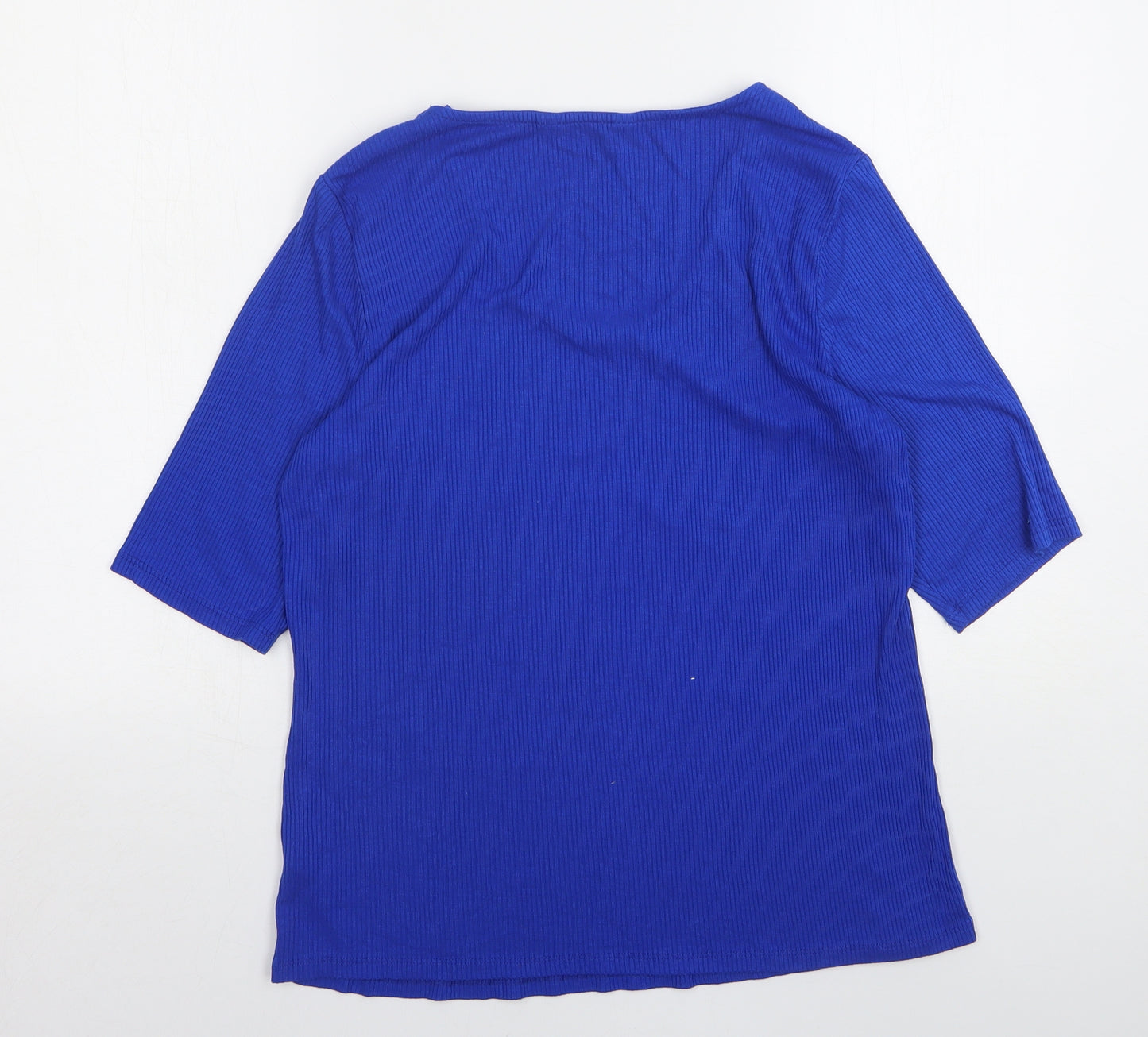 F&F Womens Blue  Viscose Basic T-Shirt Size 18 Round Neck