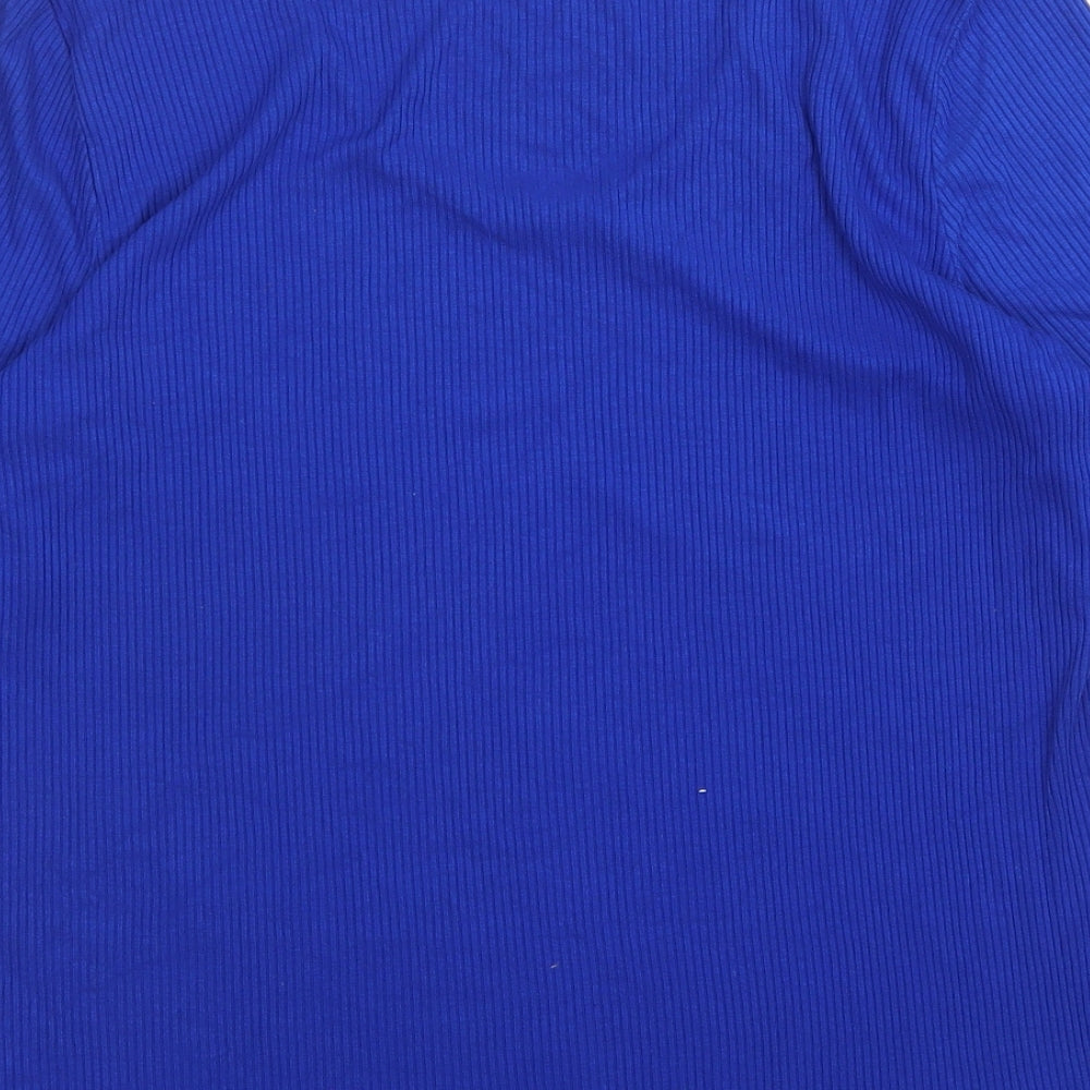 F&F Womens Blue  Viscose Basic T-Shirt Size 18 Round Neck