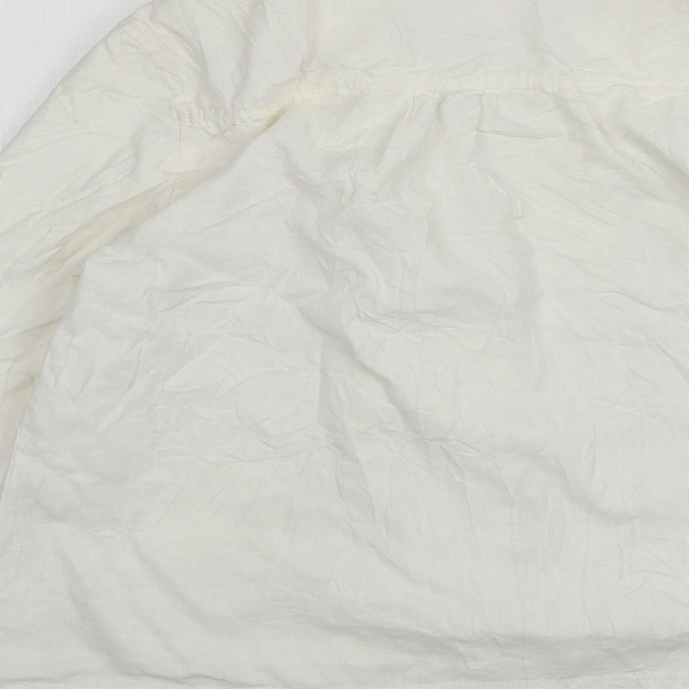 Marks and Spencer Womens White  Linen Jacket Blazer Size 10