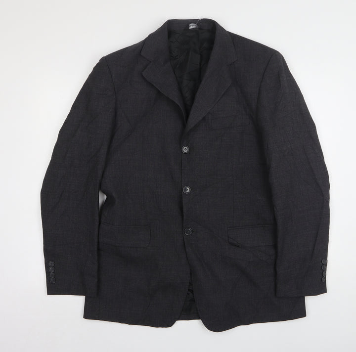 Vivaldi Mens Grey  Wool Jacket Suit Jacket Size 40