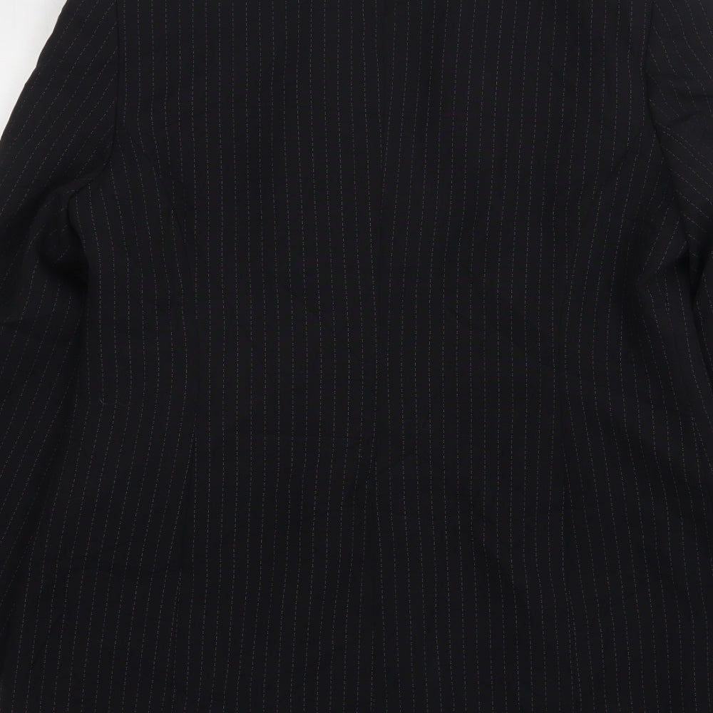 Dorothy Perkins Womens Black Striped Polyester Jacket Suit Jacket Size 16