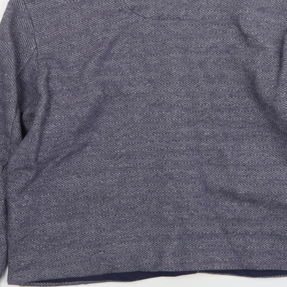 Seasalt Womens Blue Round Neck  Cotton Cardigan Jumper Size 14