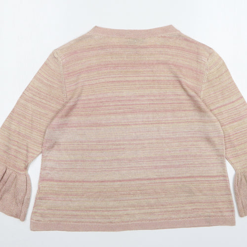 Marks and Spencer Womens Pink Round Neck  Polyester Pullover Jumper Size 12