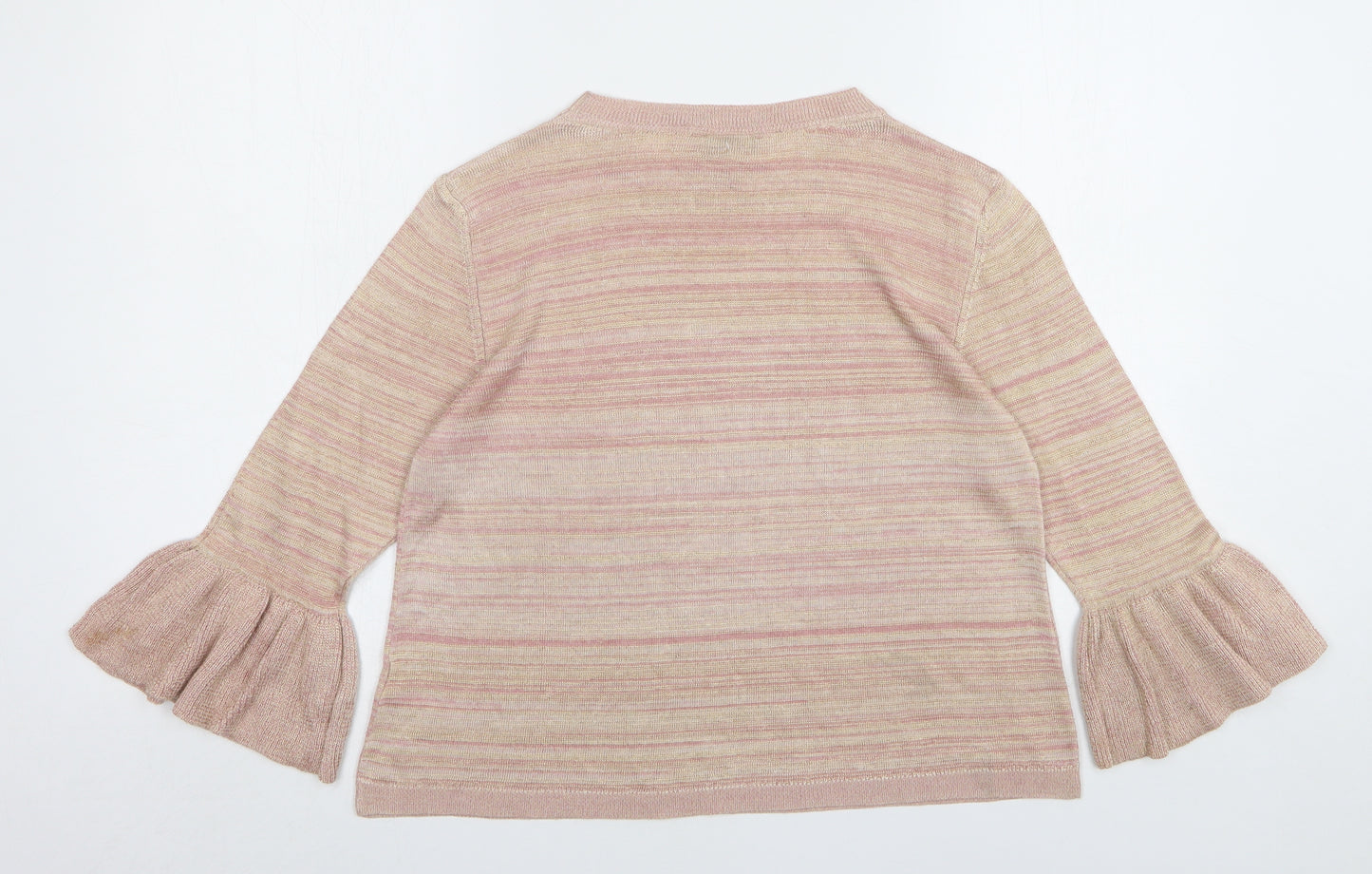 Marks and Spencer Womens Pink Round Neck  Polyester Pullover Jumper Size 12
