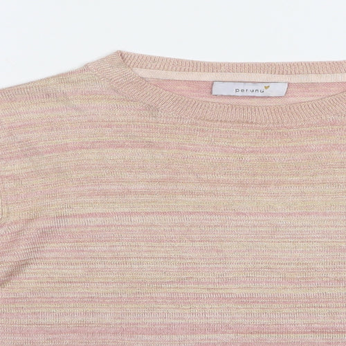 Marks and Spencer Womens Pink Round Neck  Polyester Pullover Jumper Size 12
