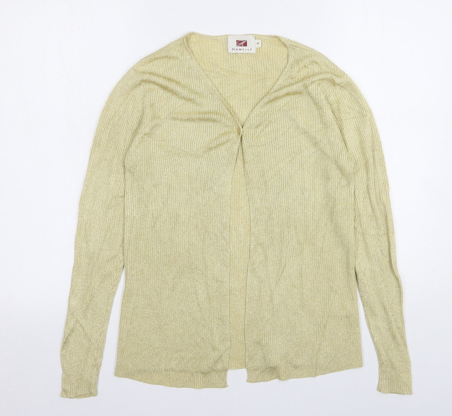 Hamells Womens Gold Round Neck  Viscose Cardigan Jumper Size S